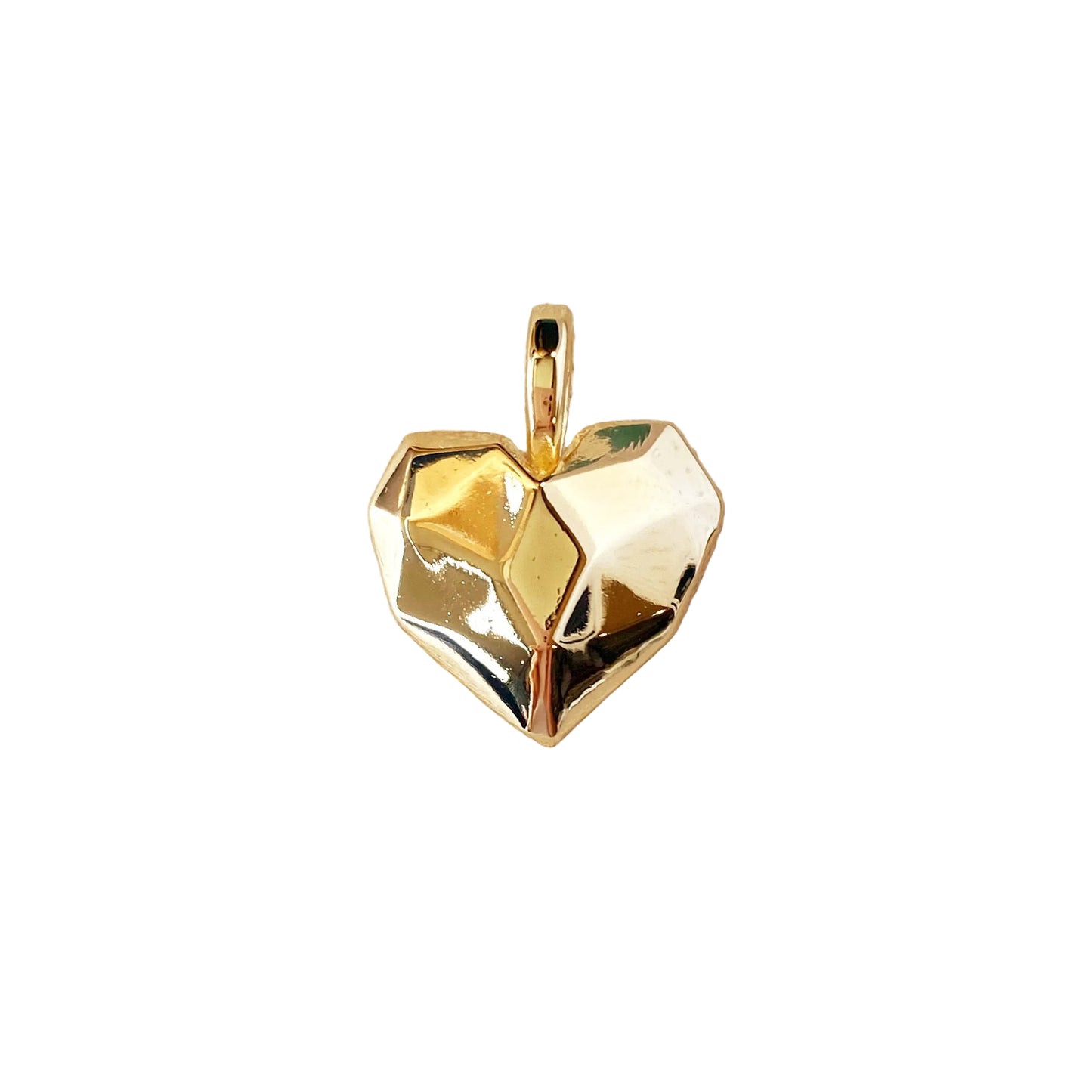 Faceted Heart 25mm 18K Gold Filled Pendant