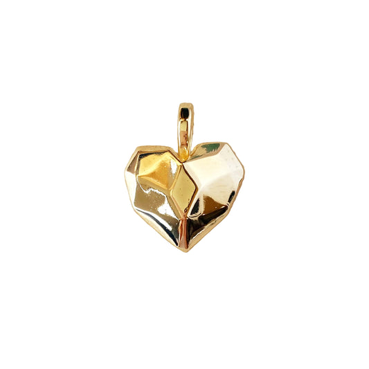 Faceted Heart 25mm 18K Gold Filled Pendant