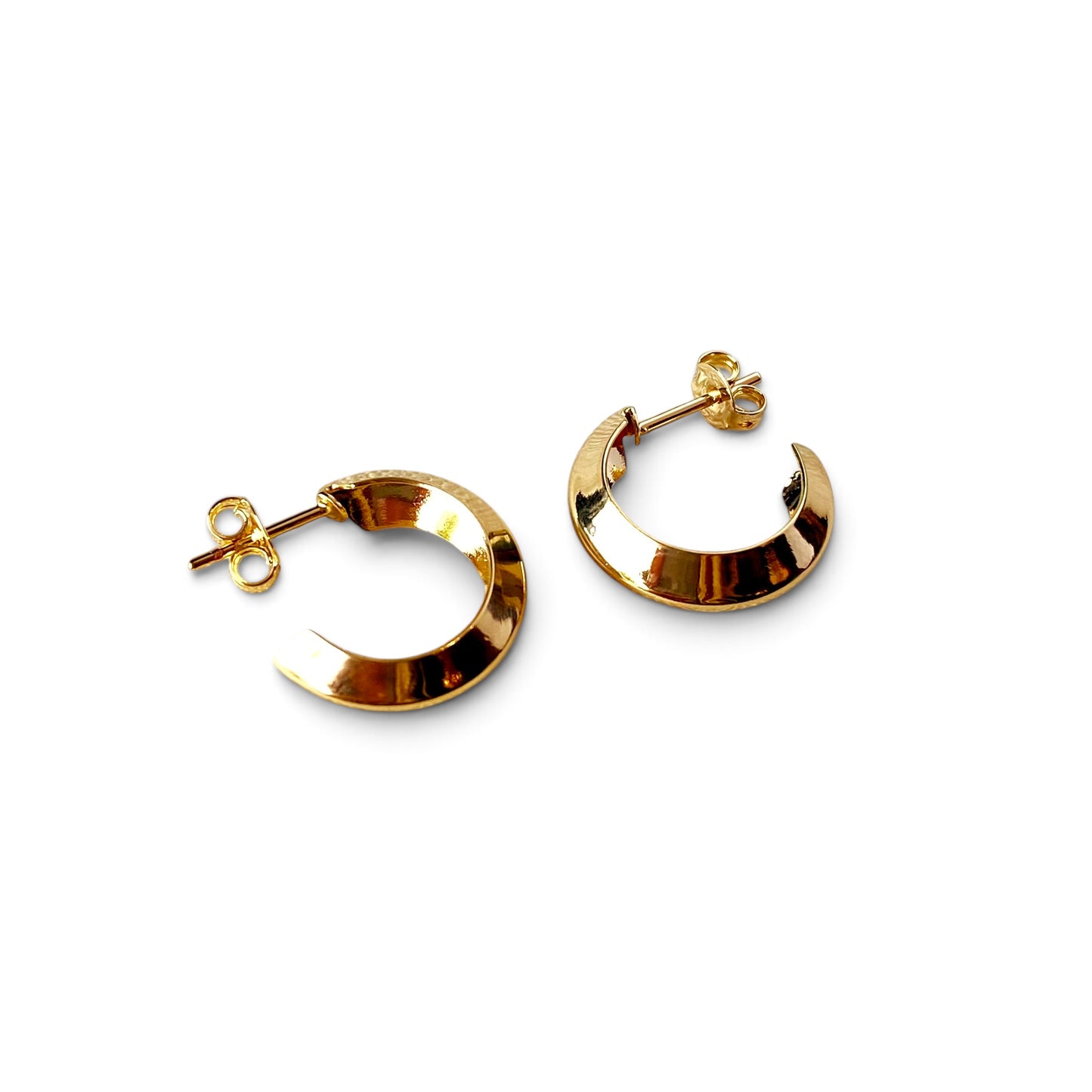 Faceted Open Hoop Earrings