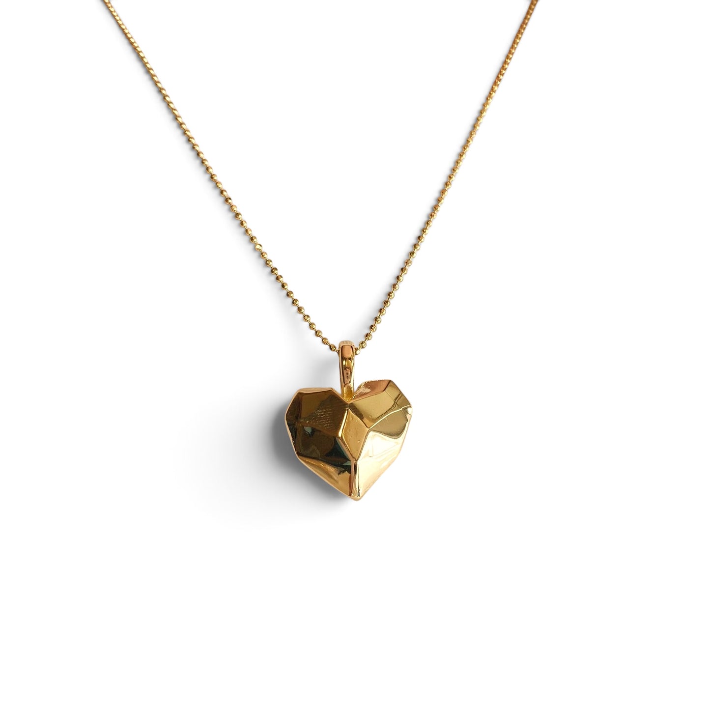 Faceted Heart 25mm 18K Gold Filled Pendant