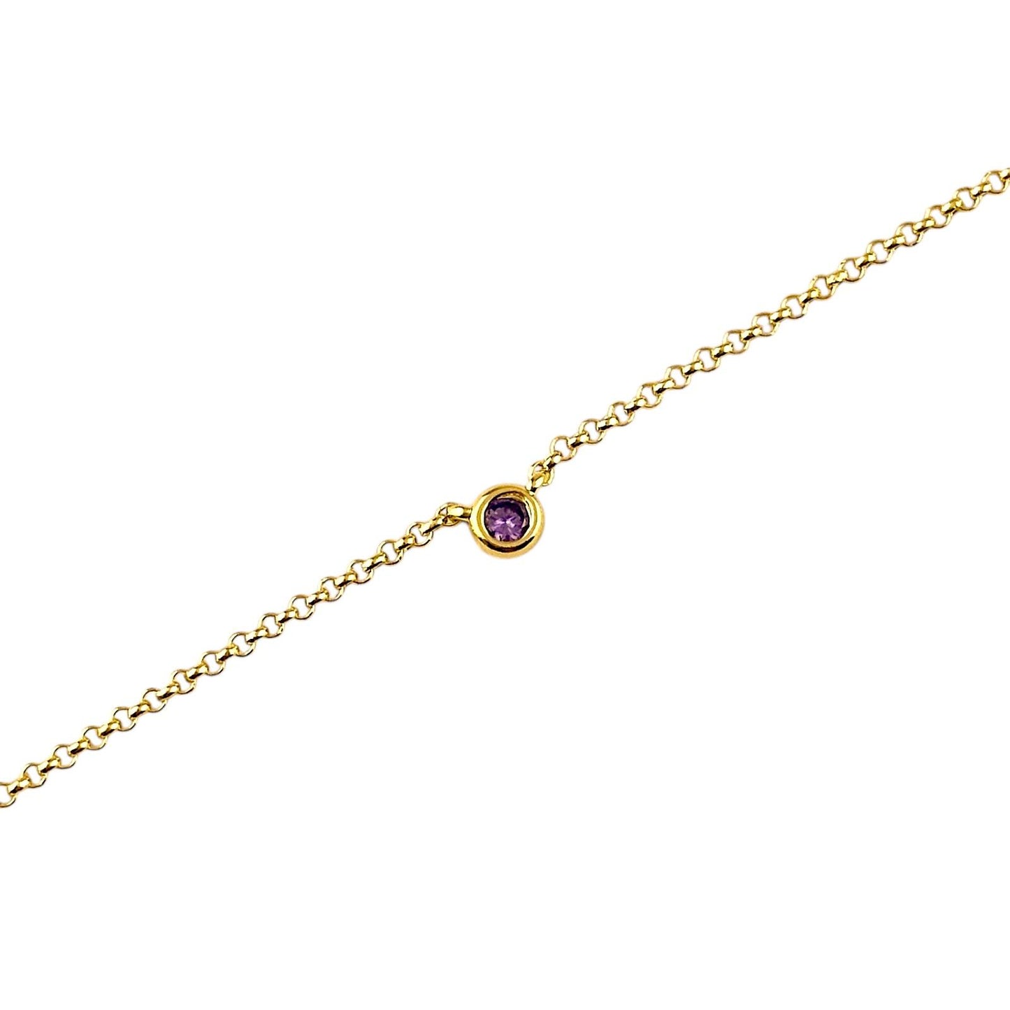 CZ Birthstone 18k Gold Filled Necklace