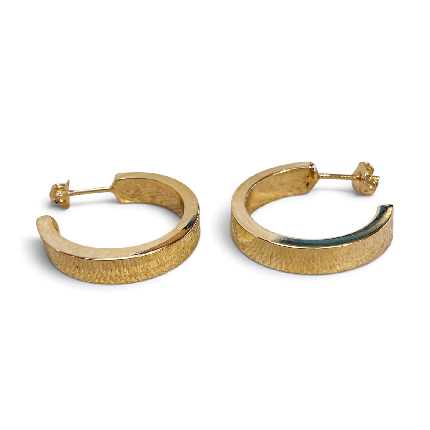 Flat Tube Open Hoop Earrings Side View