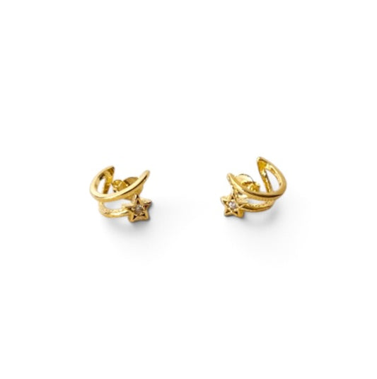 Floating Star CZ Stud Earrings