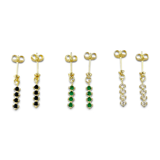 Four CZ Drop Earrings