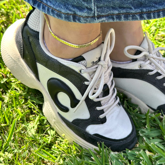 Diamond Cut Herringbone 18k Gold Filled Anklet