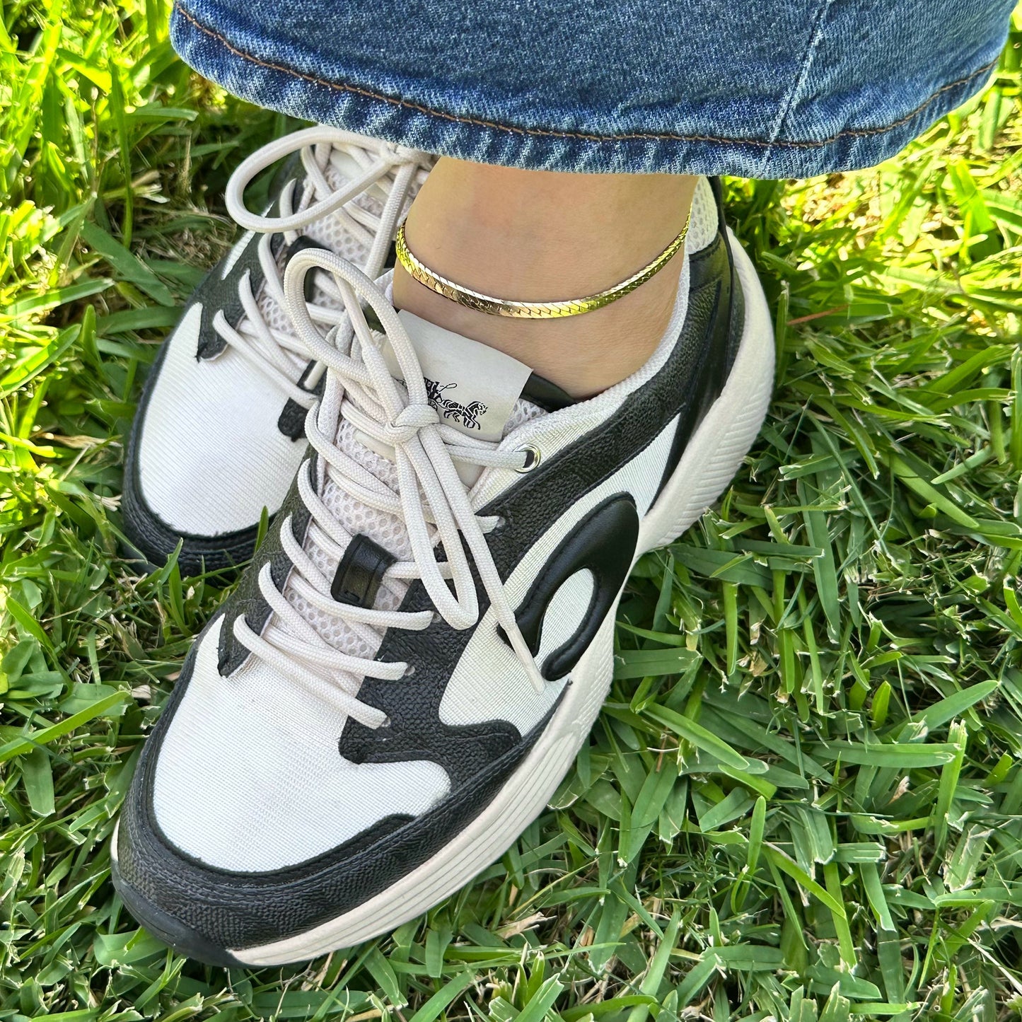 Diamond Cut Herringbone 18k Gold Filled Anklet