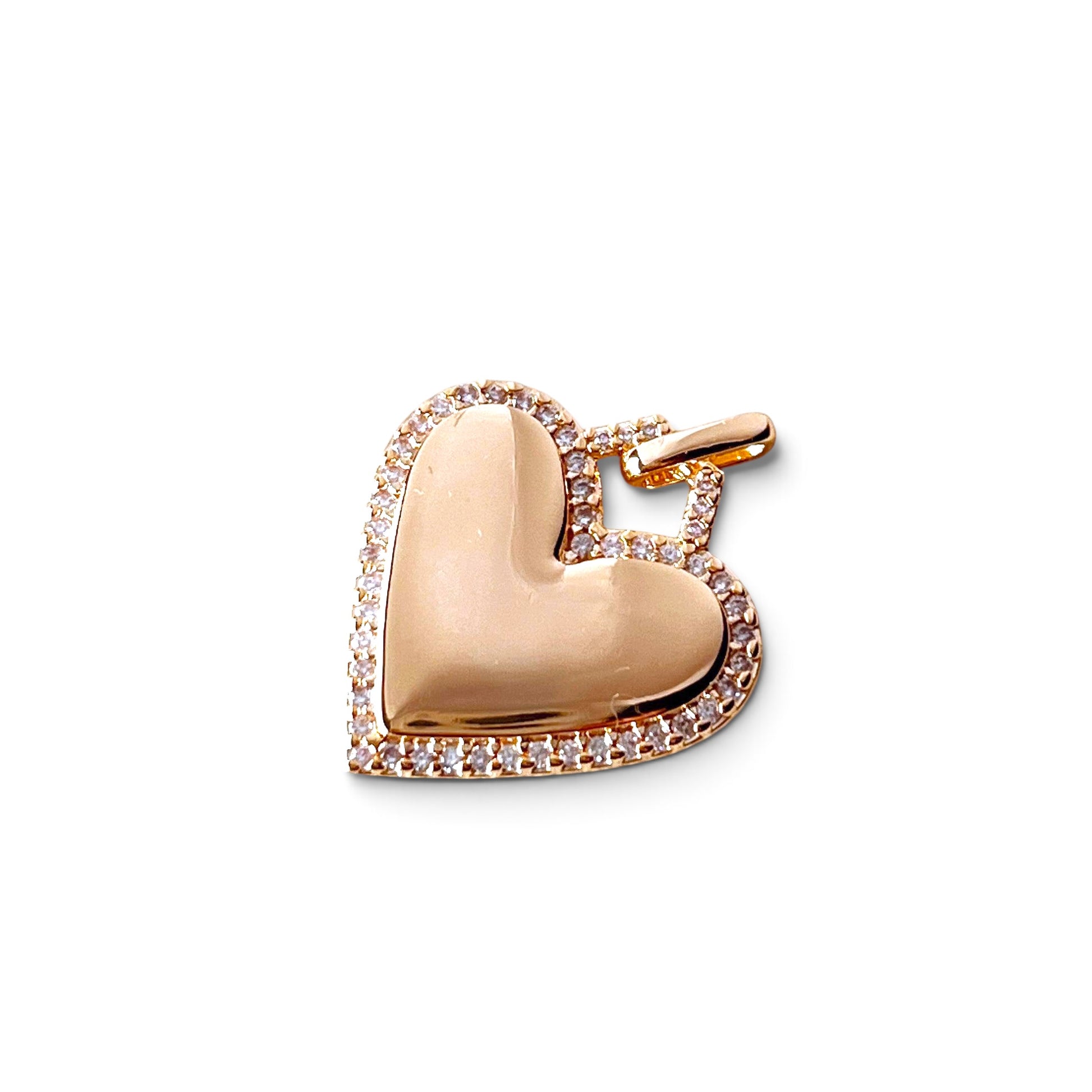 Heart Halo CZ Pendant in 18K Gold Filled 