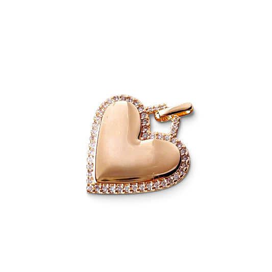 Heart Halo CZ Pendant in 18K Gold Filled 