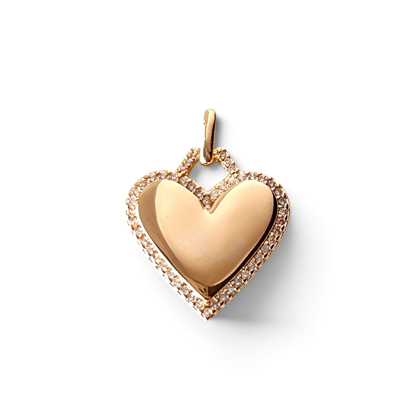 Heart Halo CZ Pendant in 18K Gold Filled on white background