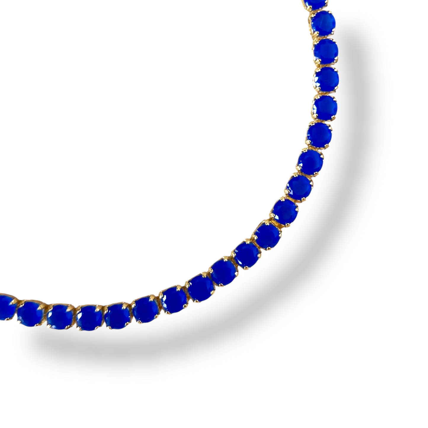 3mm Royal Blue CZ 18k Gold Filled Riviera Bracelet