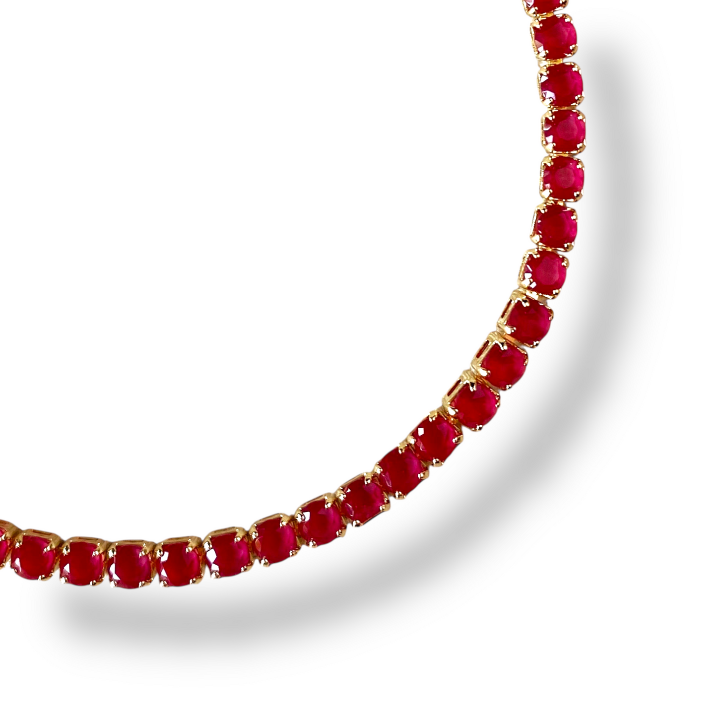 3mm Fuchsia CZ 18k Gold Filled Riviera Bracelet