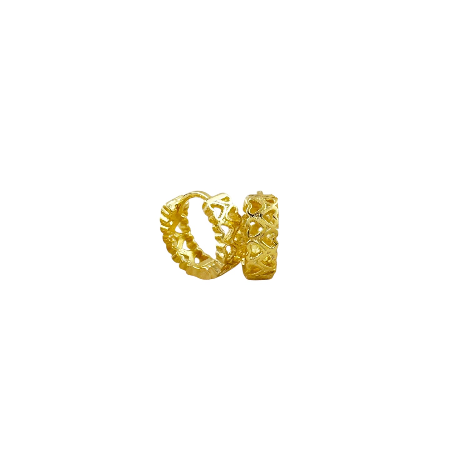 Twin Hearts Huggie 18k Gold Filled Hoop Earrings