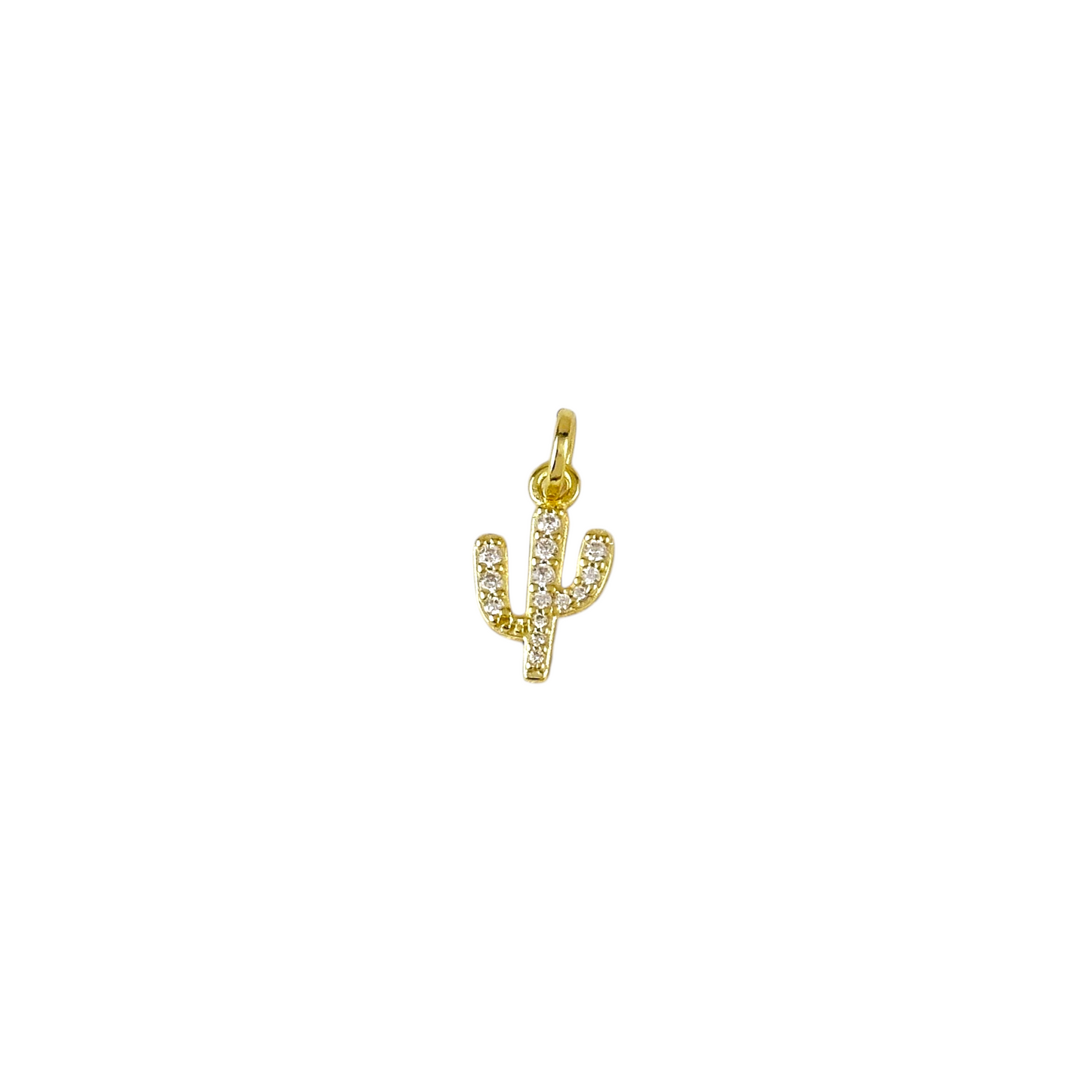 Cactus Pavé CZ 18mm 18K Gold Filled Charm
