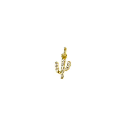 Cactus Pavé CZ 18mm 18K Gold Filled Charm