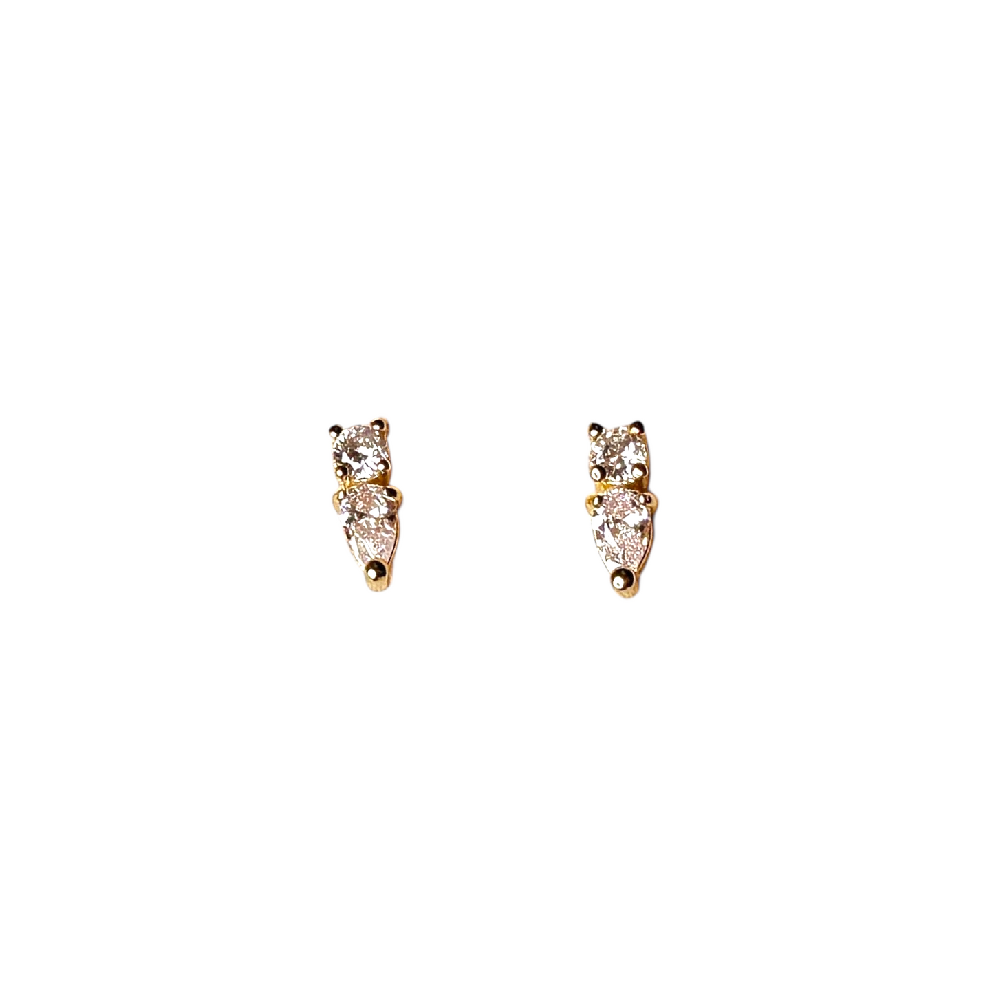 10mm Mini CZ Drop Stud 18K Gold Filled Earrings