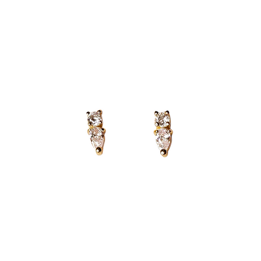 10mm Mini CZ Drop Stud 18K Gold Filled Earrings