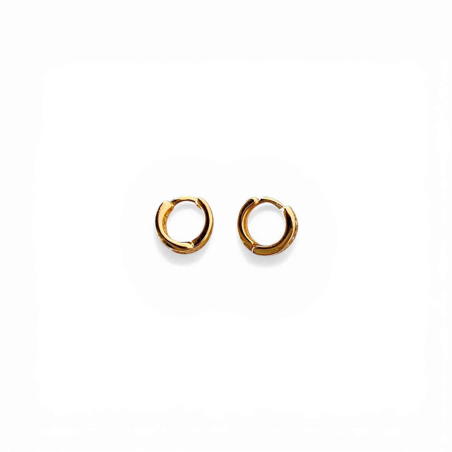 9mm Micro Pavé CZ Huggie Hoop 18K Gold Filled Earrings