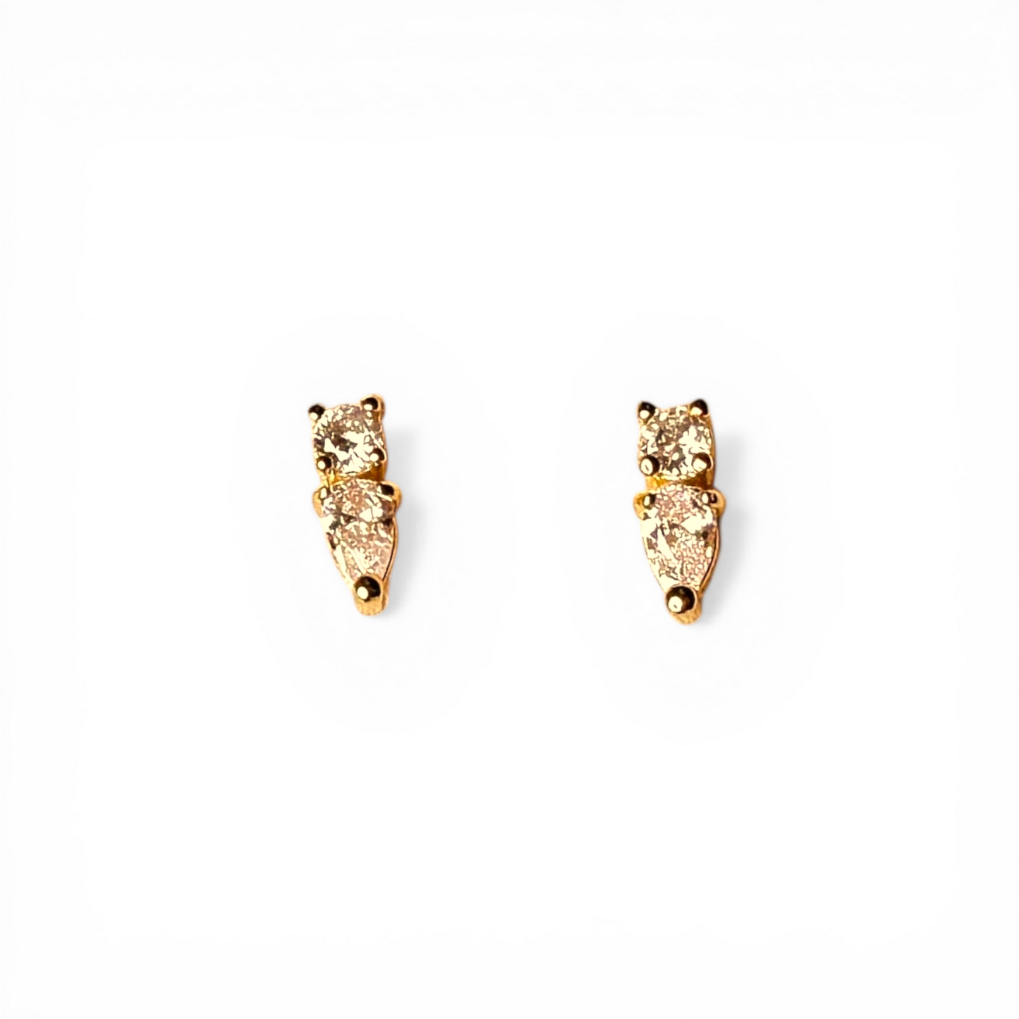 10mm Mini CZ Drop Stud 18K Gold Filled Earrings