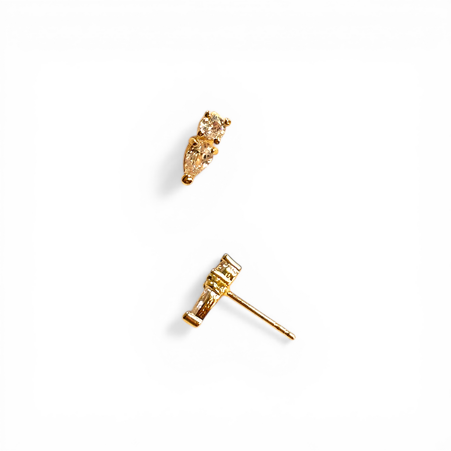 10mm Mini CZ Drop Stud 18K Gold Filled Earrings