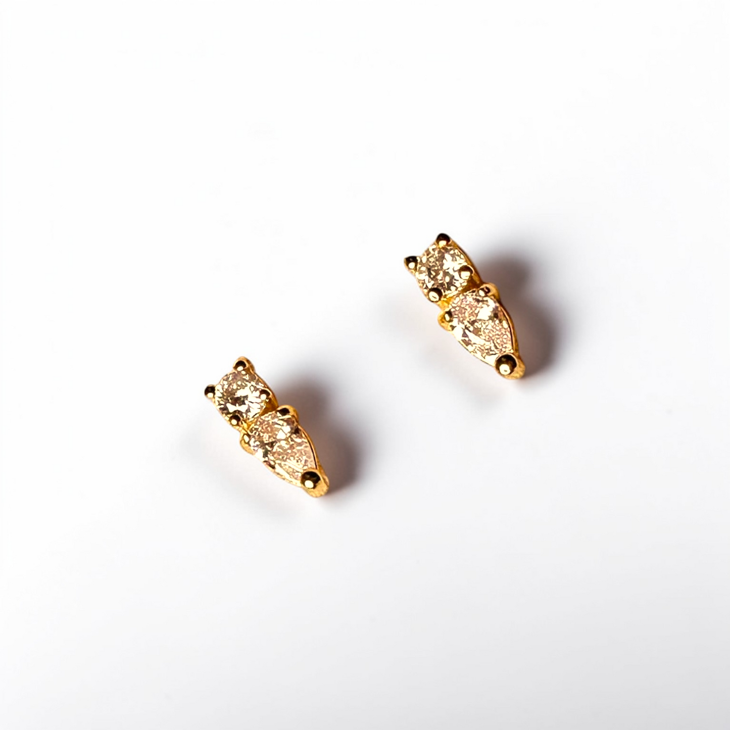 10mm Mini CZ Drop Stud 18K Gold Filled Earrings