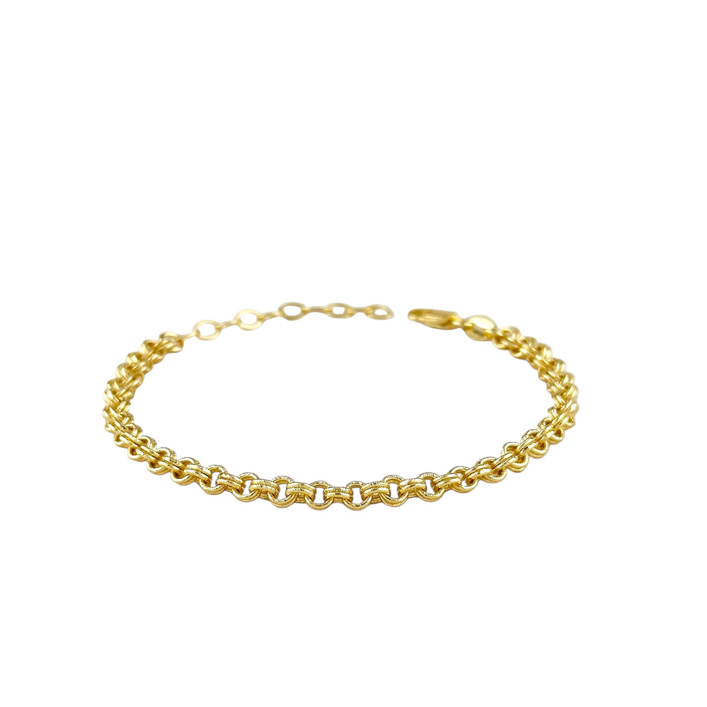 Double Link Rolo Chain 18k Gold Filled Bracelet