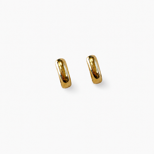 Rounded Huggie 12mm 18K Gold Filled Hoop Earrings
