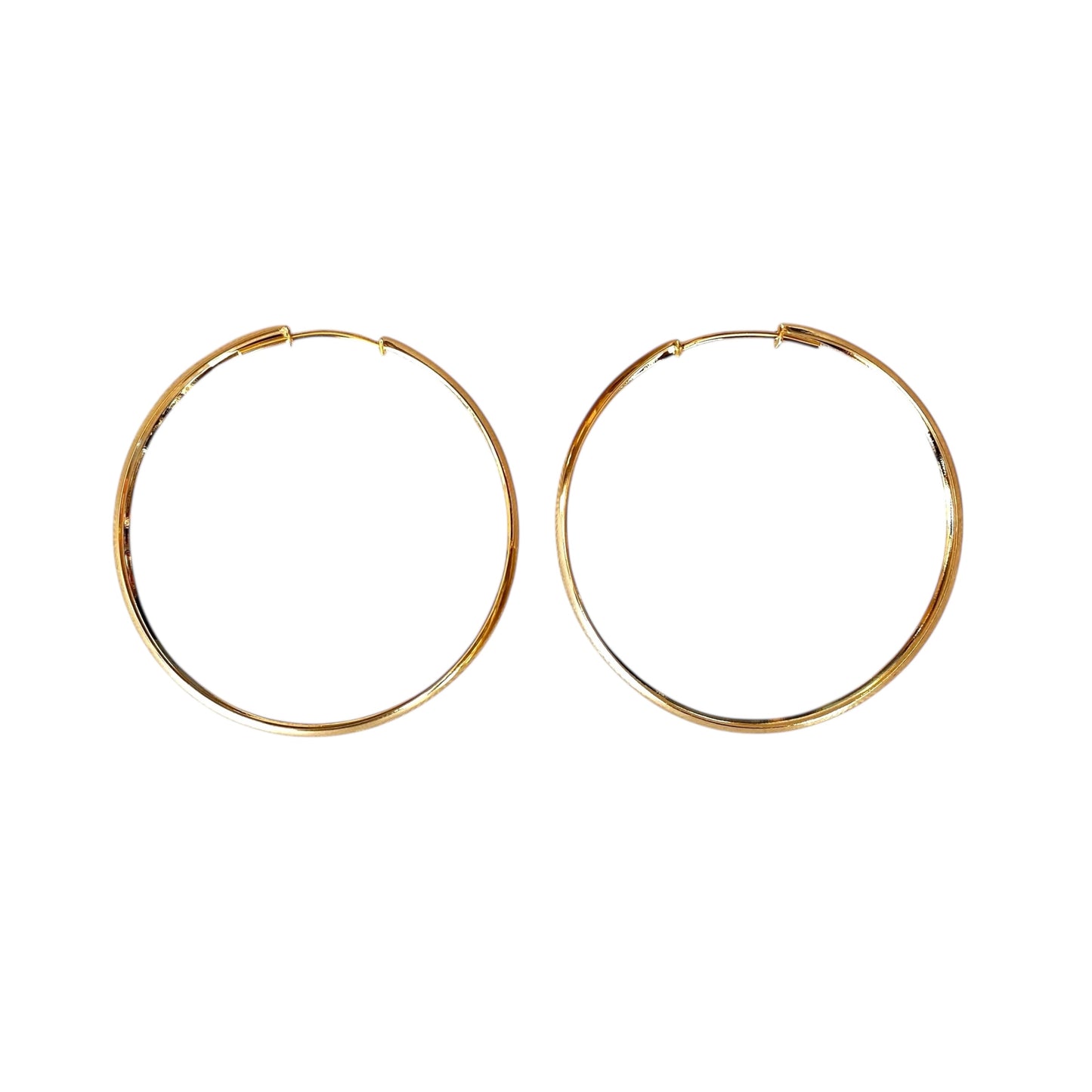 50mm Hollow Continuous Hoop18k Gold Filled Earrings