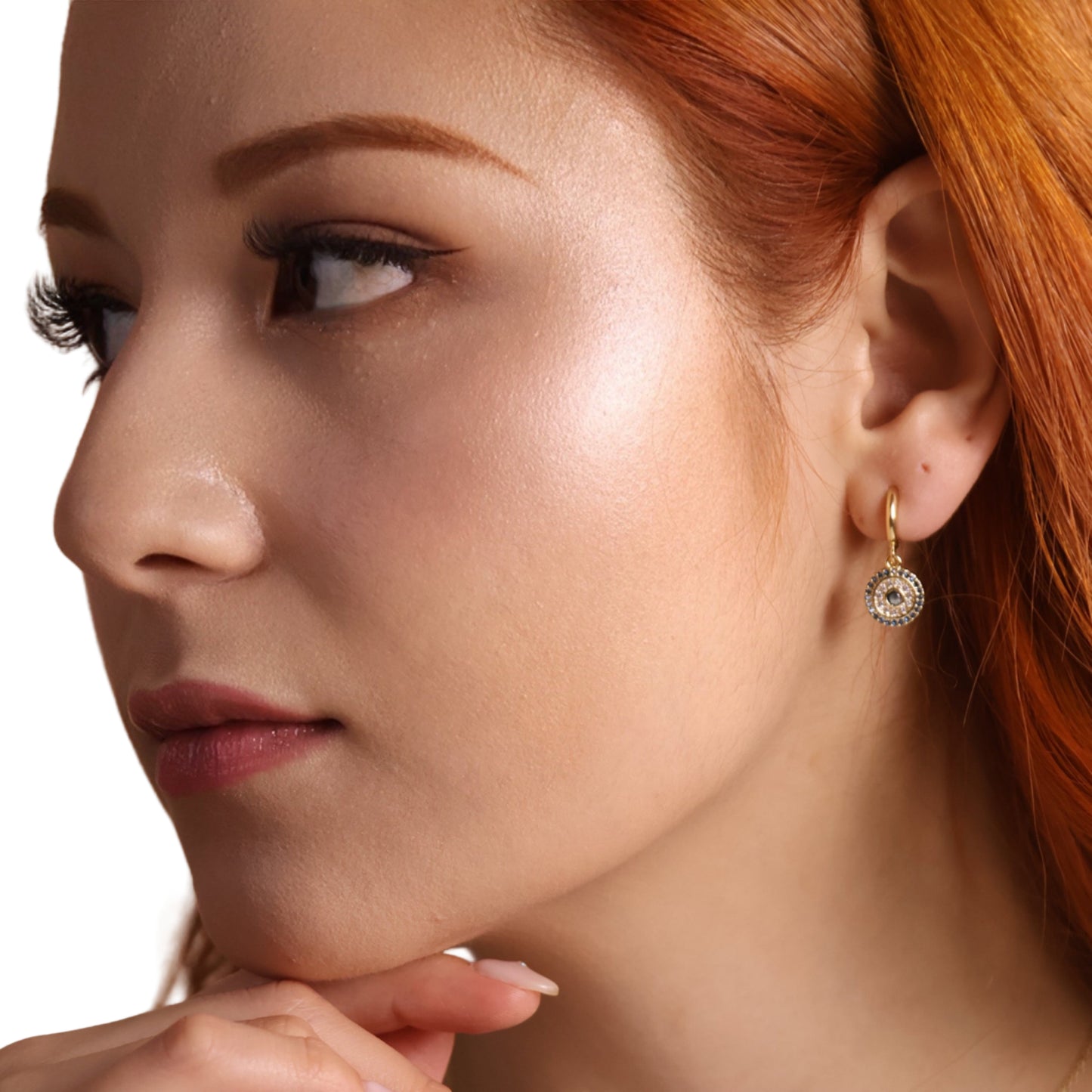 Mandala Evil Eye 18k Gold Filled Dangling Earrings