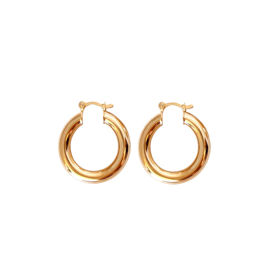 25mm Classic Tube Hoop 18k Gold Filled Earrings