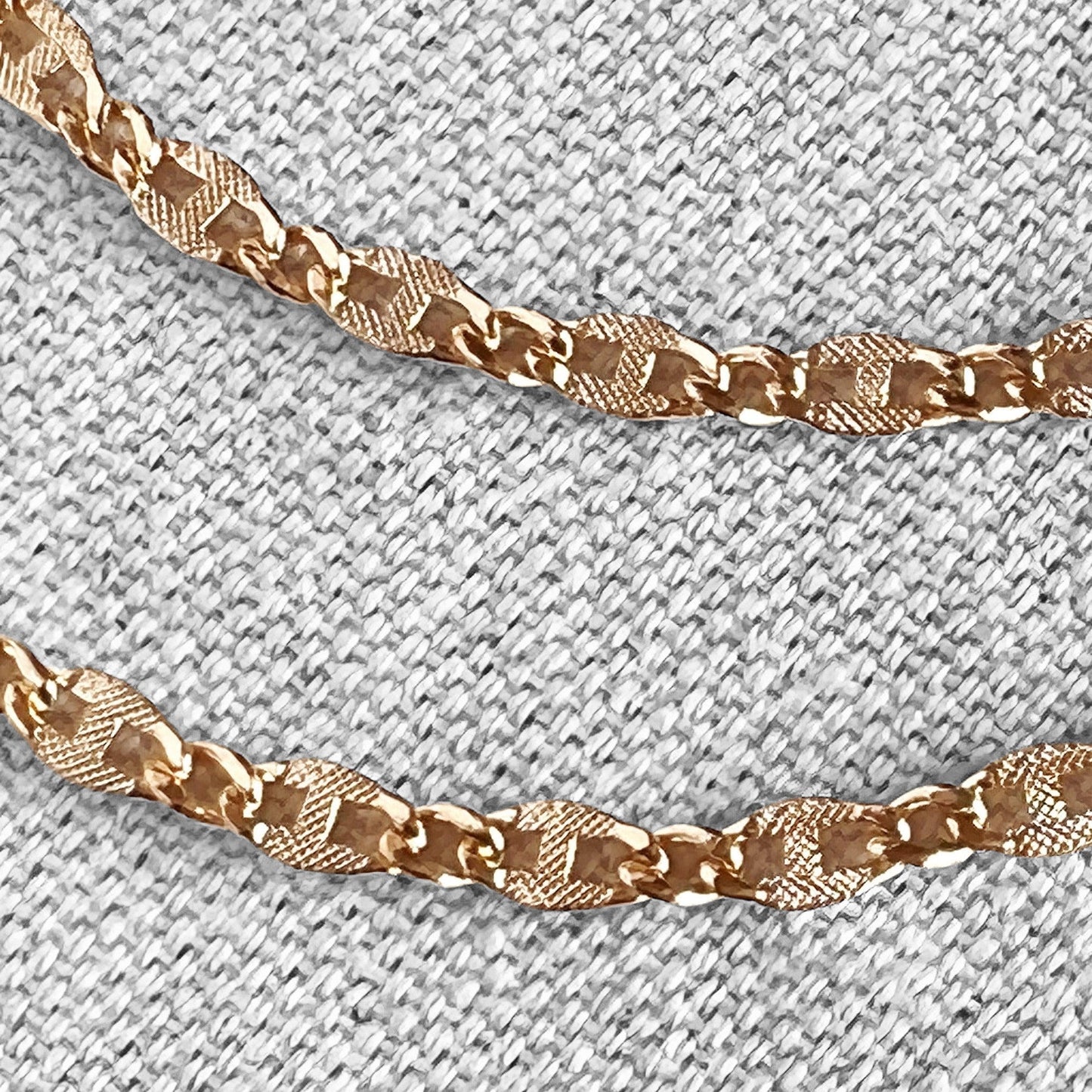 4mm Diamond Cut Figaro Link Chain 18k Gold Filled Necklace