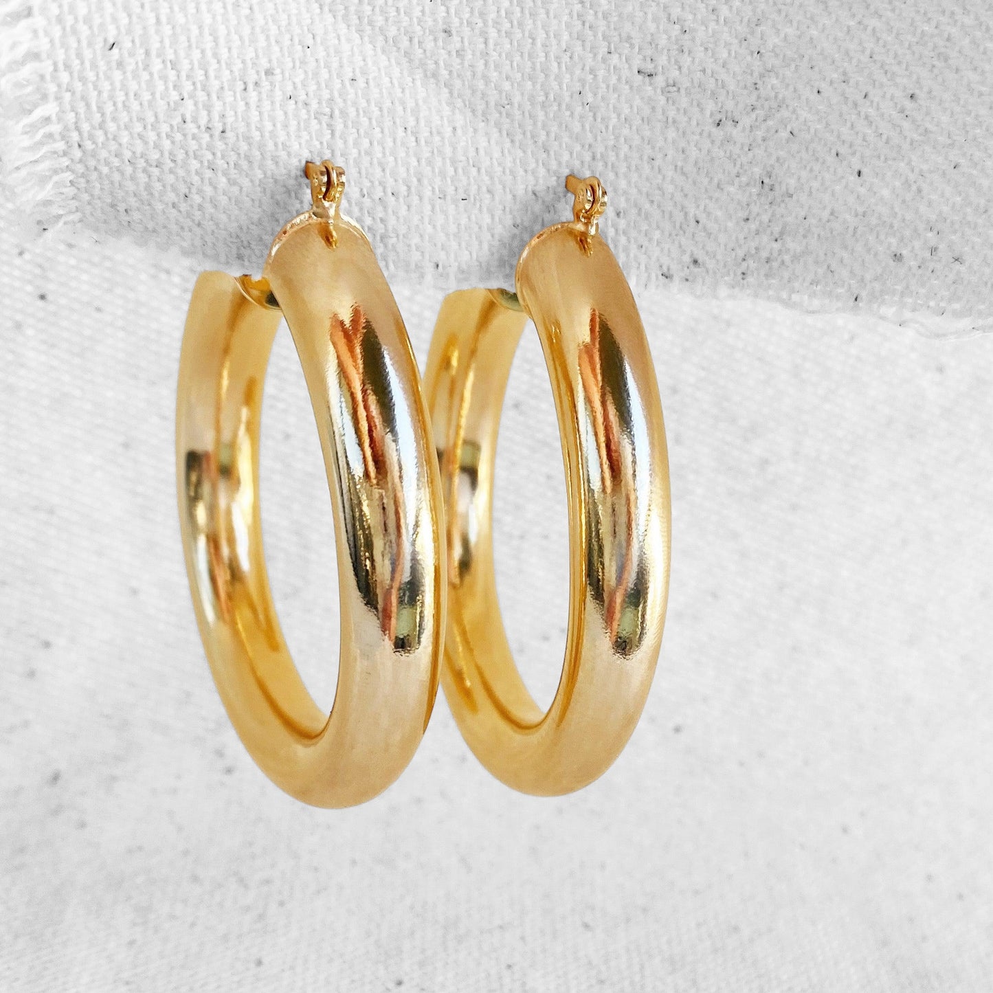 50mm Bold Hoop 18K Gold Filled Earrings