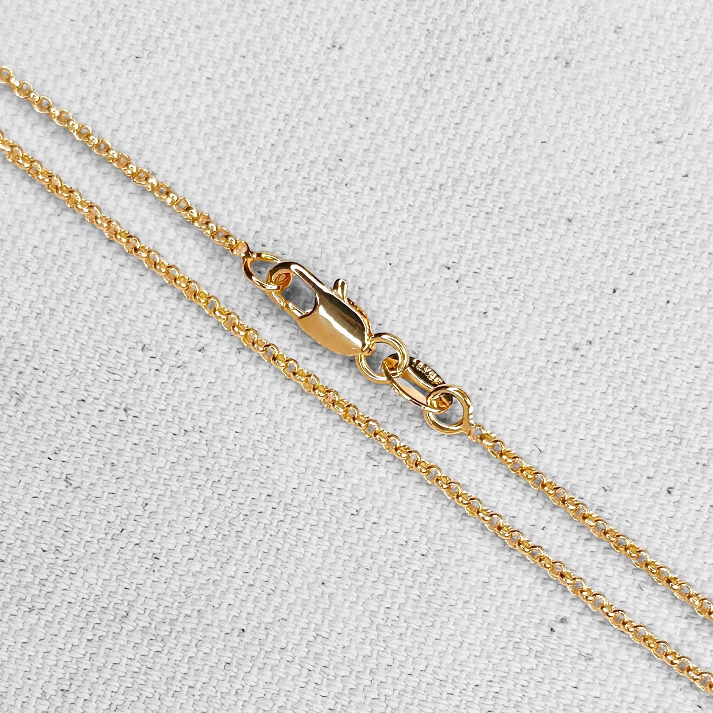 1.5mm Rolo Link Chain 18k Gold Filled Necklace