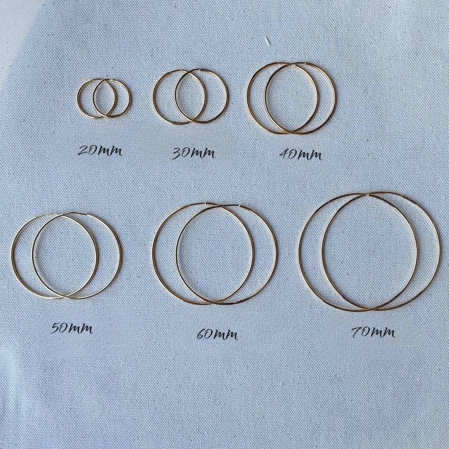 All Sizes Endless Hoop 18k Gold Filled Earrings