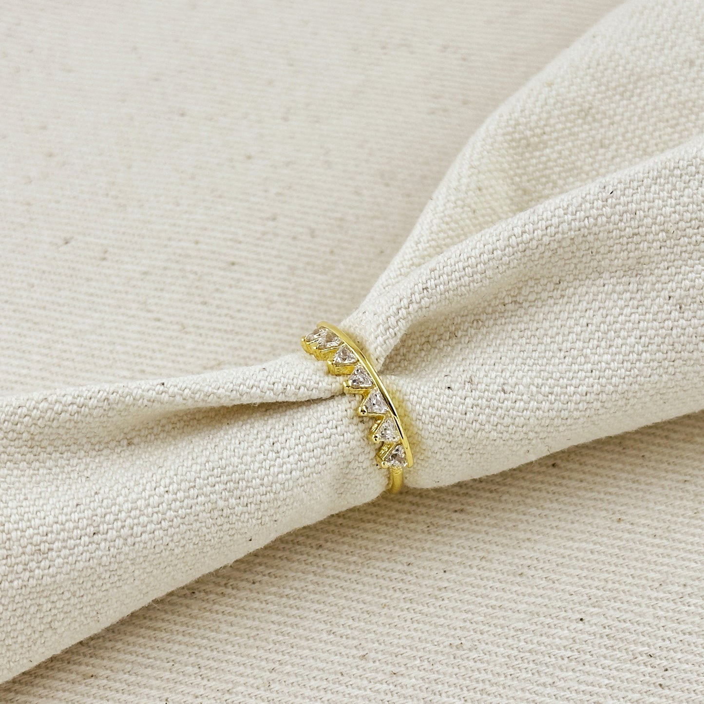 CZ Stones Crown Design 18K Gold Filled Ring