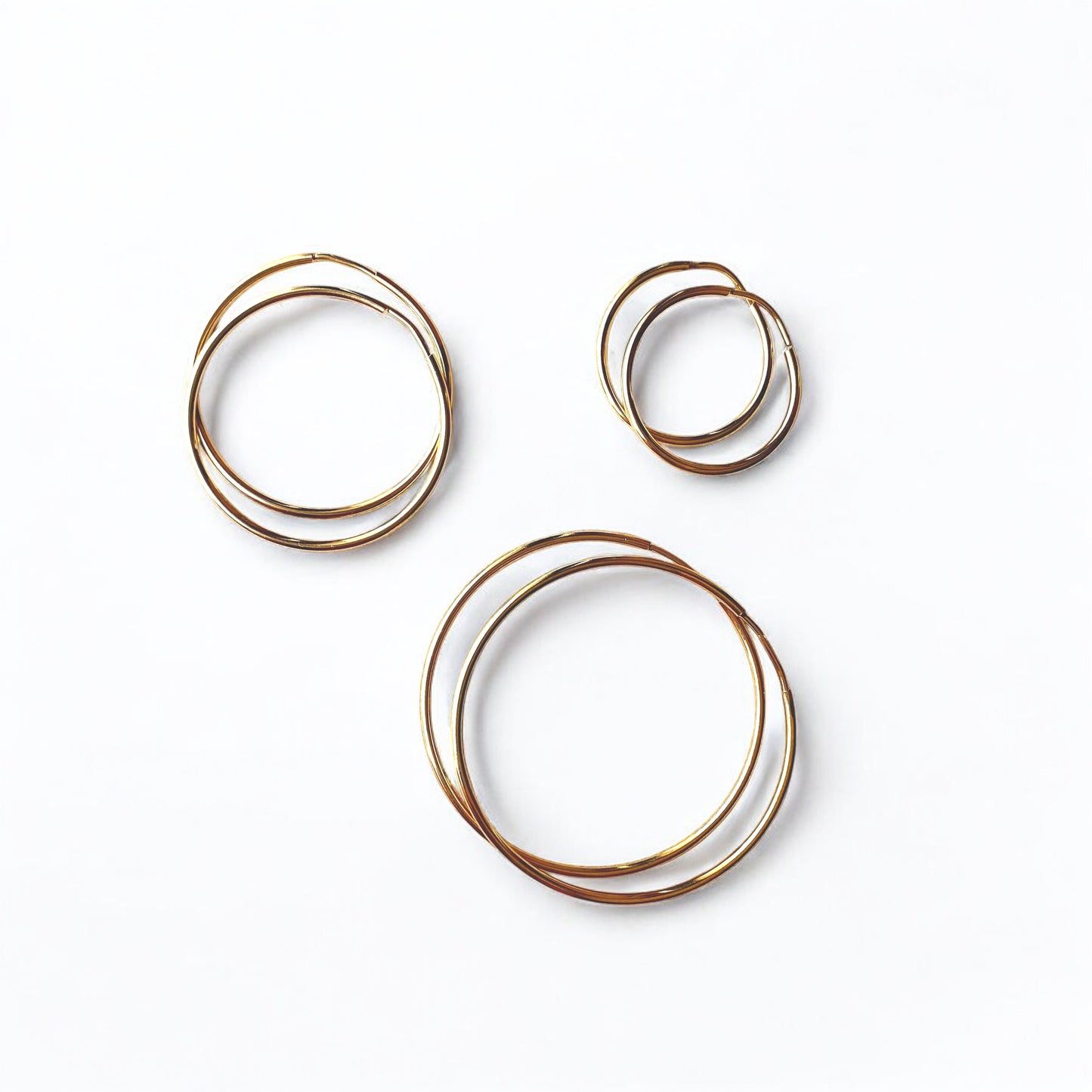 All Sizes Endless Hoop 18k Gold Filled Earrings