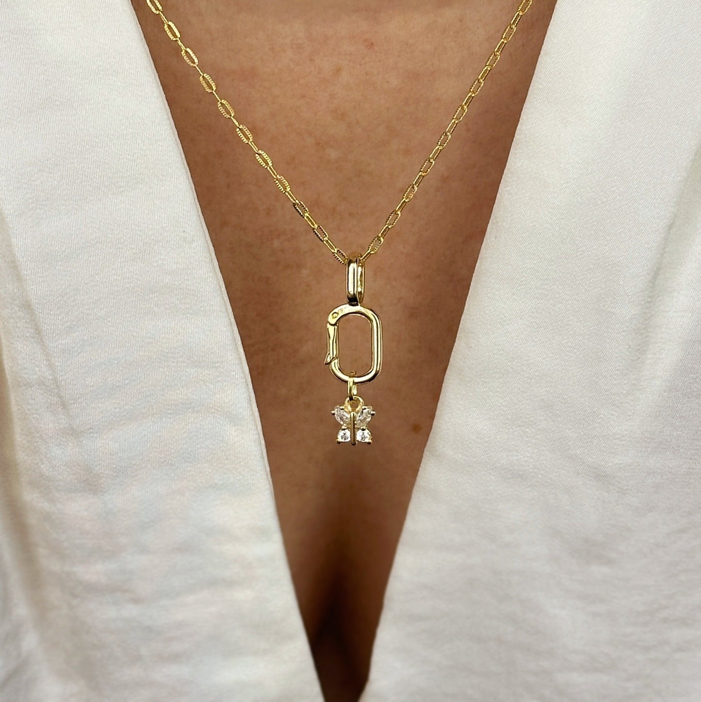 11mm CZ Butterfly 18k Gold Filled Charm