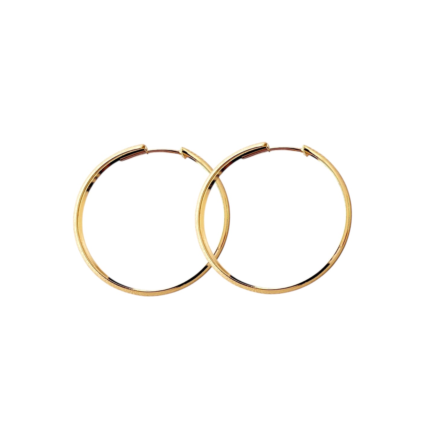 40mm Hollow Continuous 18k Gold Filled Earrings