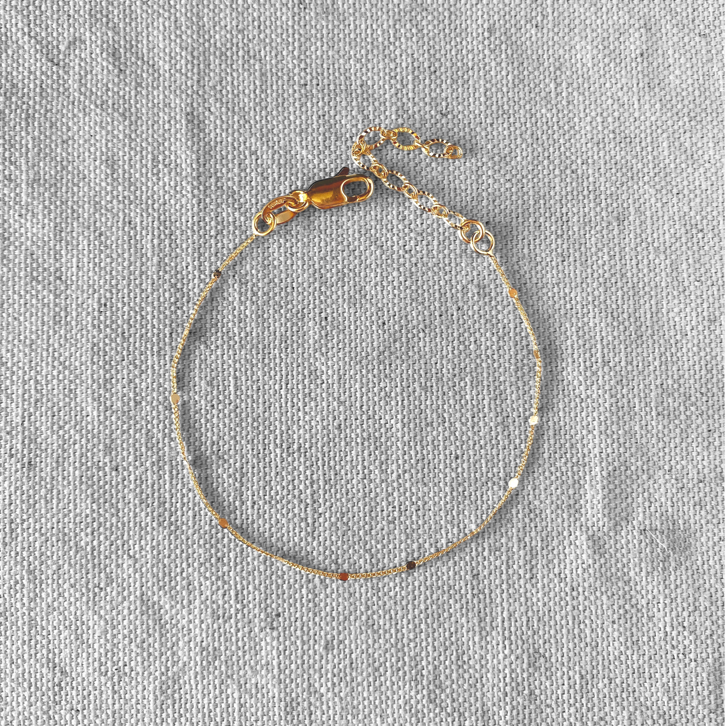 1mm Pressed Curb Chain 18k Gold Filled Bracelet