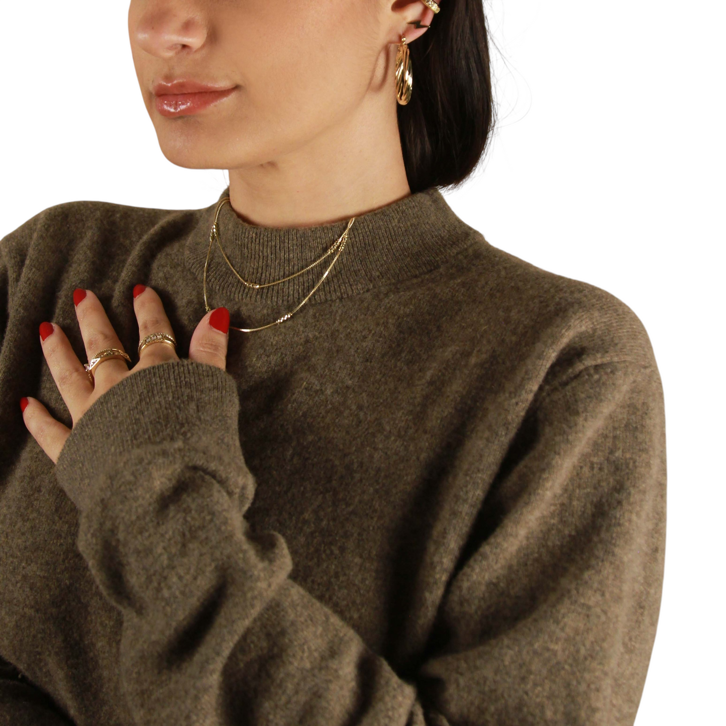 Bead Detailed Box Chain 18k Gold Filled Necklace