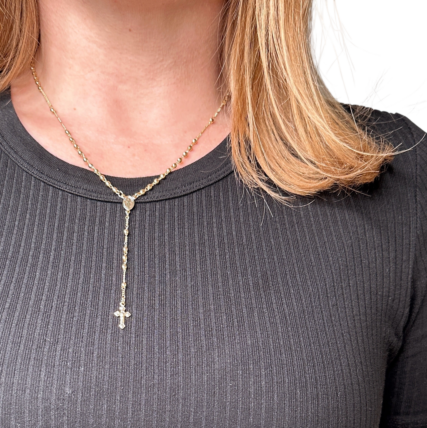 Traditional Rosary 18k Gold Filled Necklace