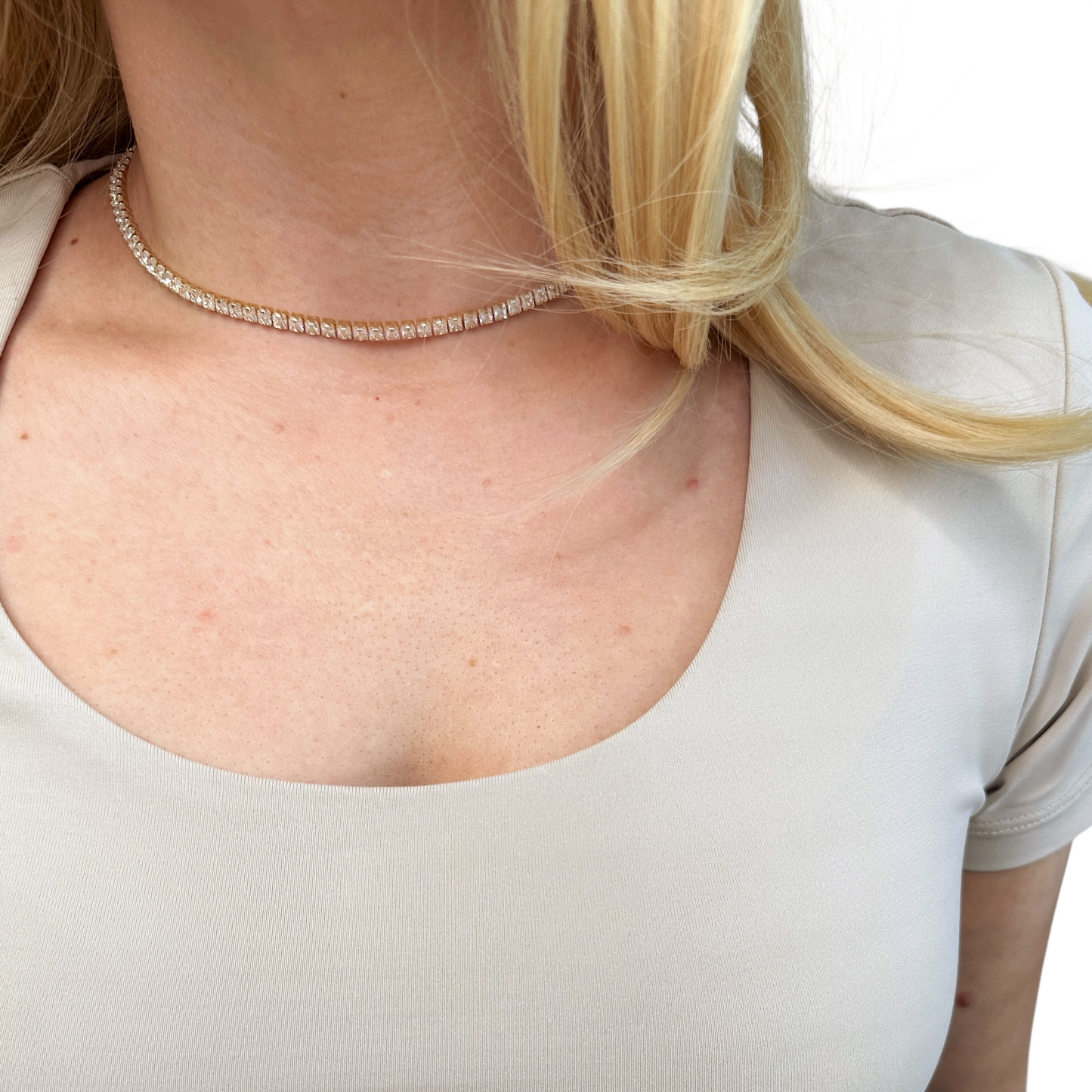 3mm CZ Tennis Chain 18k Gold Filled Necklace