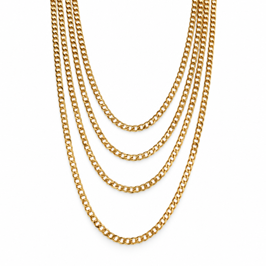 5mm Cuban Link Chain 18k Gold Filled Necklace