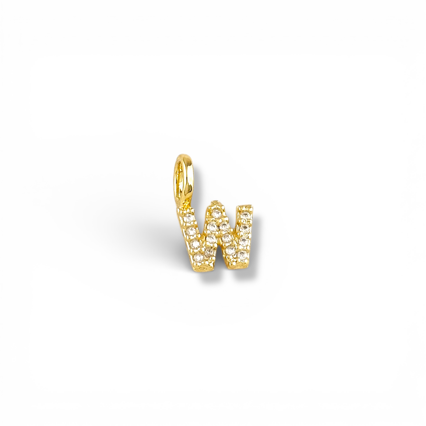 12mm Pavé Initial Letter 18k Gold Filled Charm