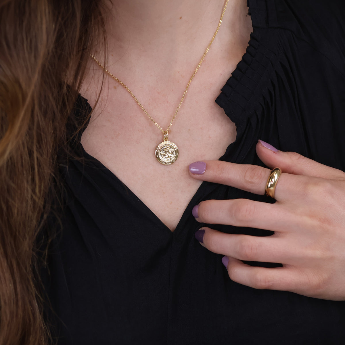 Saint Christopher Medal Pendant in 18K gold-filled, view 5