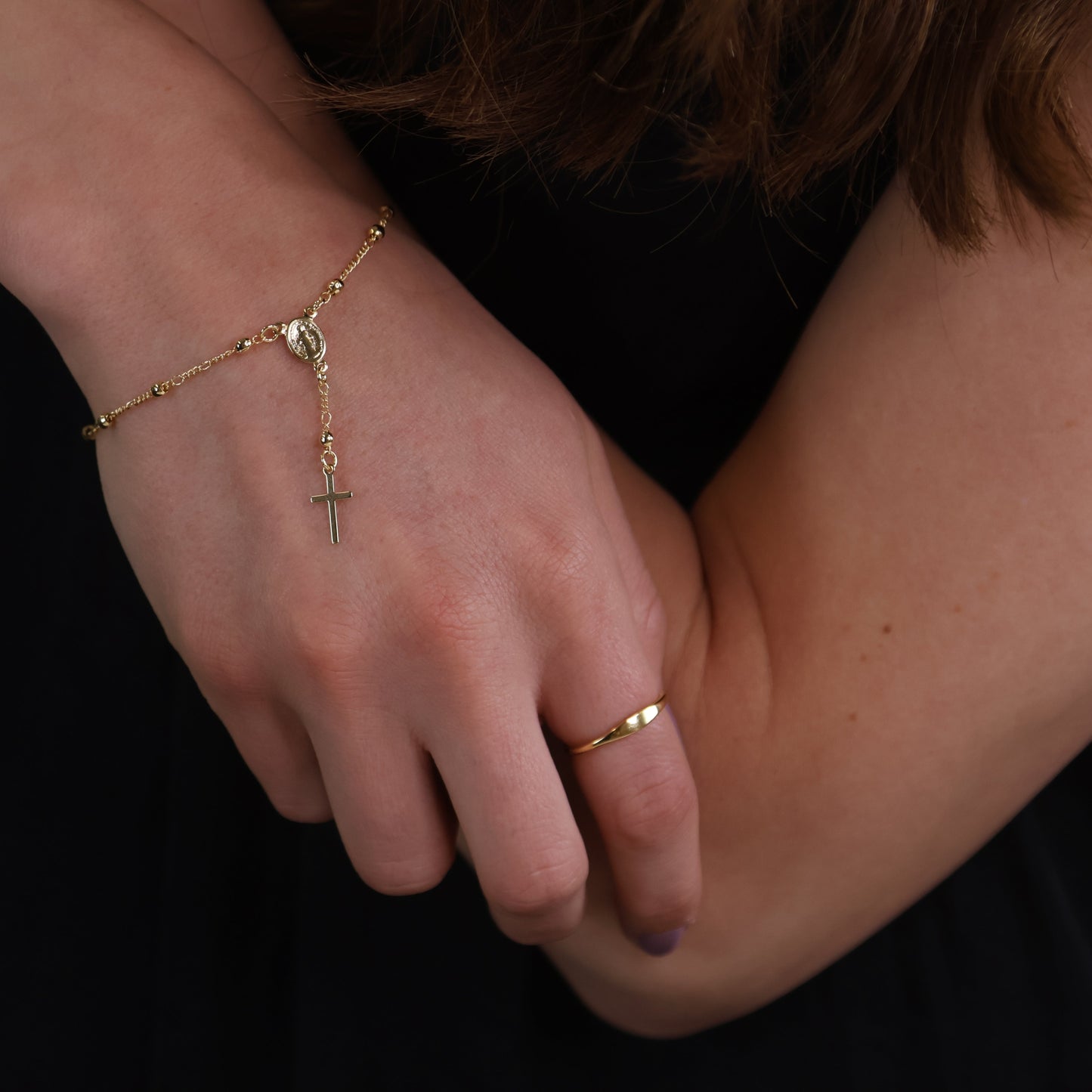 Delicate Rosary 18k Gold Filled Bracelet
