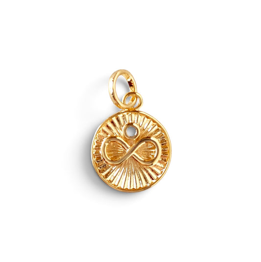 Infinity Medallion CZ 18mm 18K Gold Filled Pendant