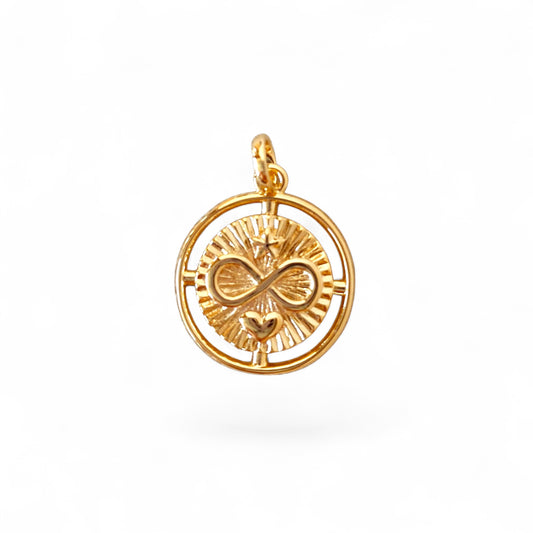 Infinity Star Heart Medallion 23mm 18K Gold Filled Pendant