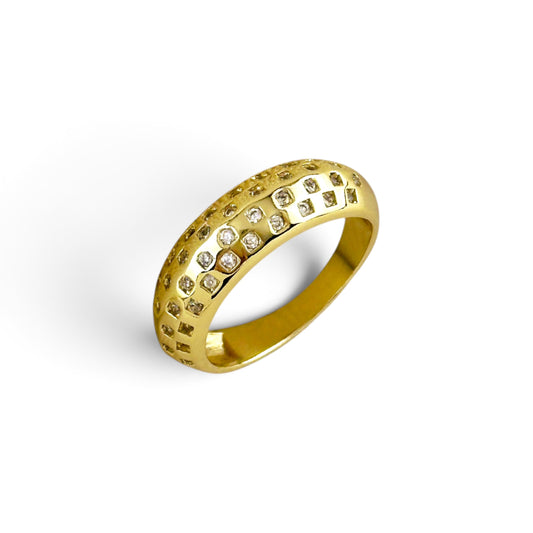Inset CZ Dome Ring