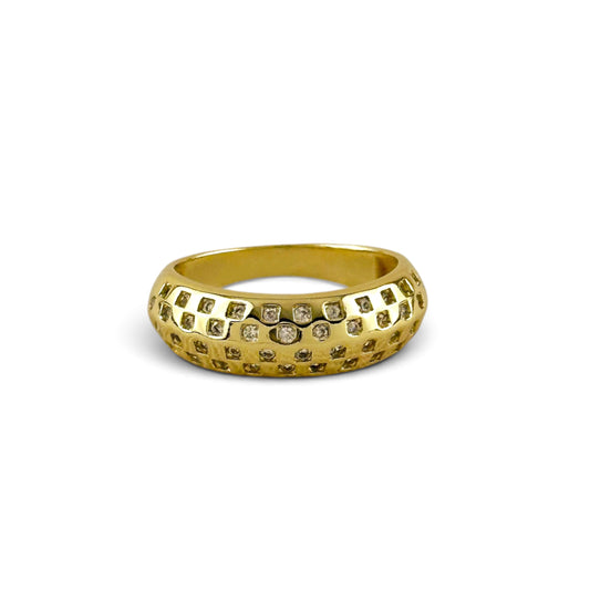 Inset CZ Dome Ring Sideview