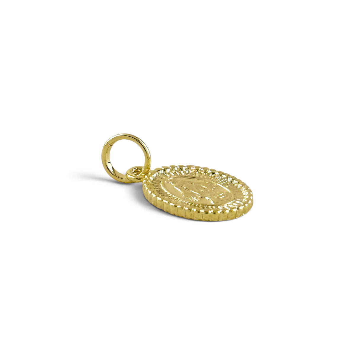 Lady of Grace 20mm 18K Gold Filled Pendant Side